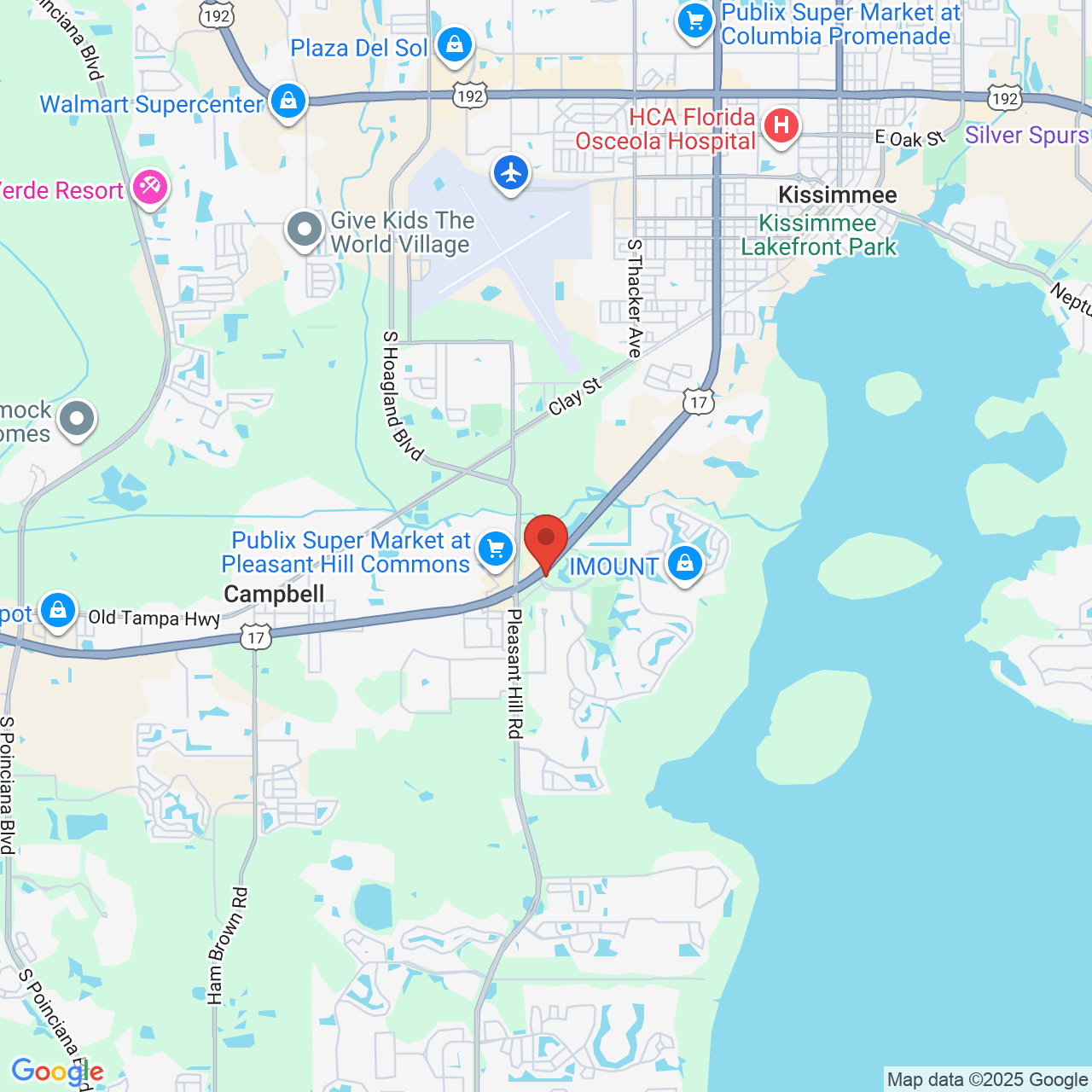 Google map image of our location in 3192 S. John Young Pkwy Kissimmee, FL