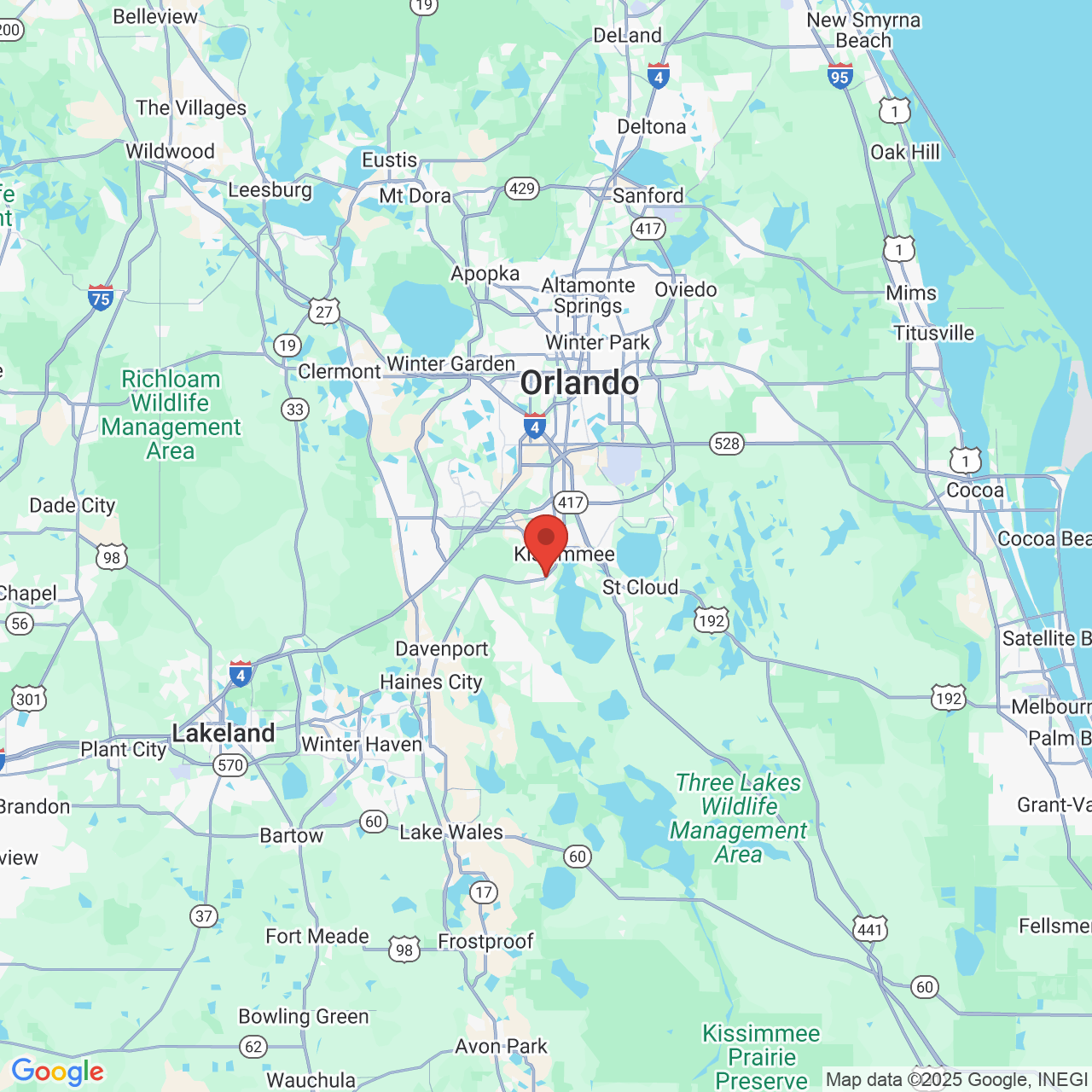 Google map image of our location in 3192 S. John Young Pkwy Kissimmee, FL
